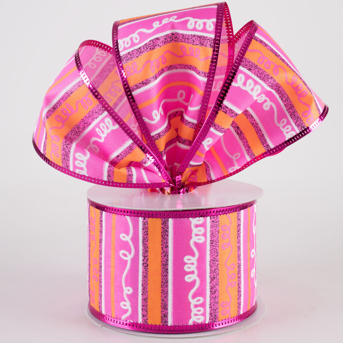 PINK/ORANGE SWIRLY STRIPE-THE CHRISTMAS COLLECTION