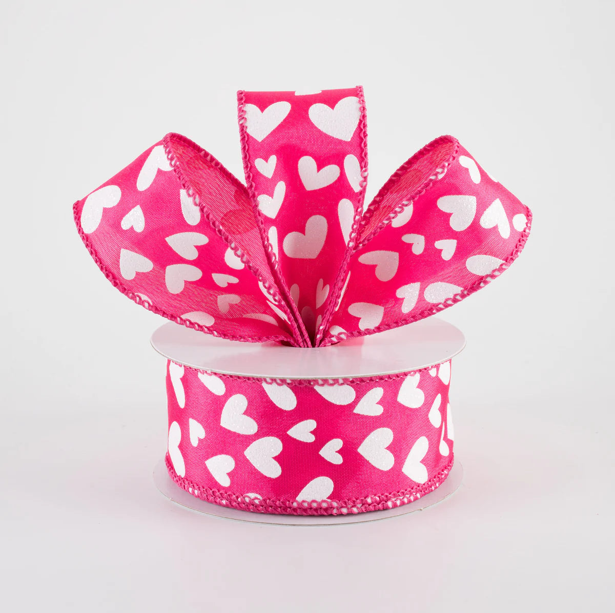 Hot pink satin hearts